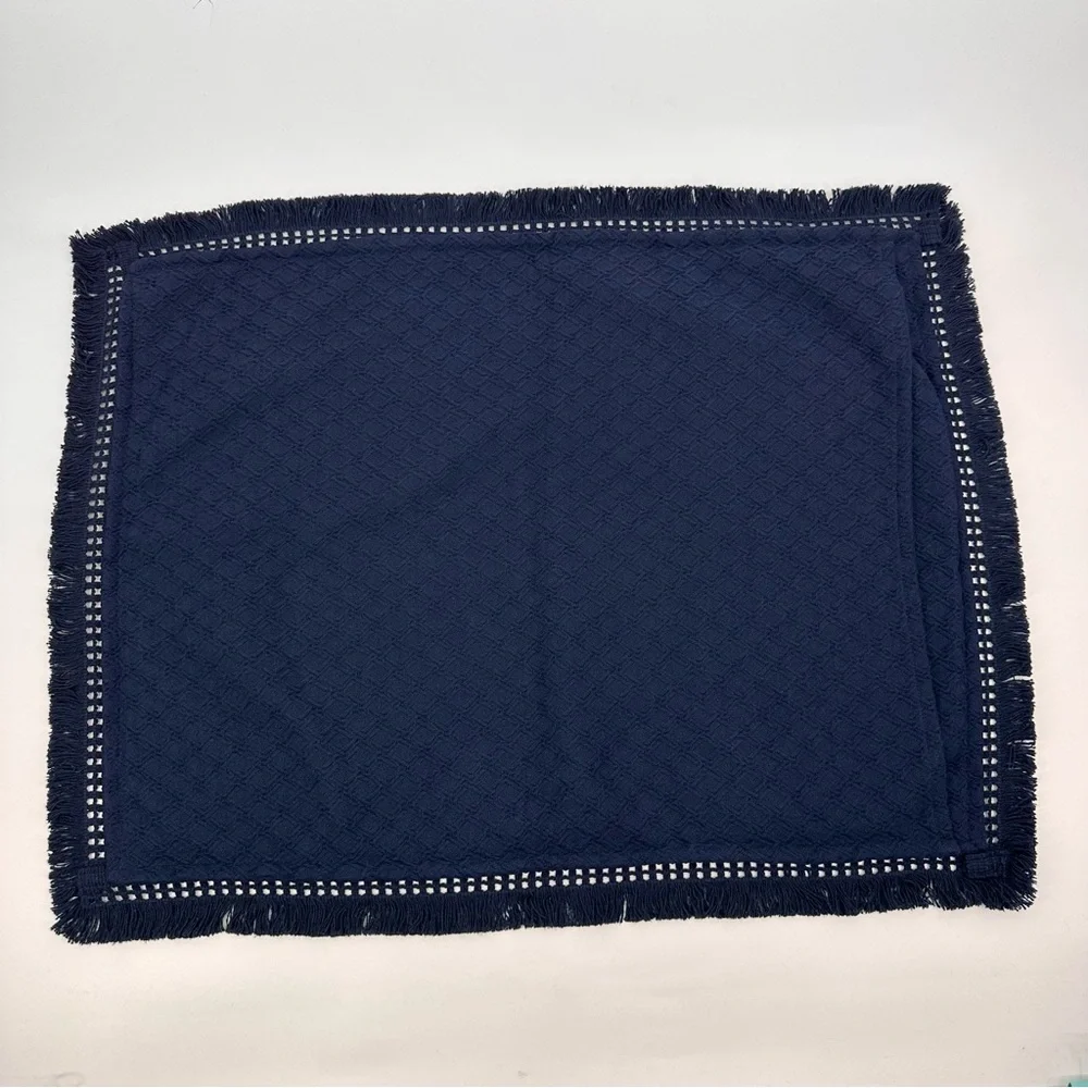 Lamont Home Woven Jacquard Collection Cotton Blend Blue Standard Sham Set of 2